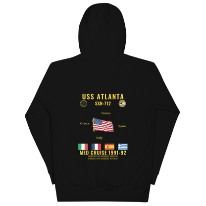 USS Atlanta (SSN-712) 1991-92 Med Cruise Hoodie