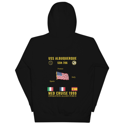USS Albuquerque (SSN-706) 1999 Med Cruise Hoodie
