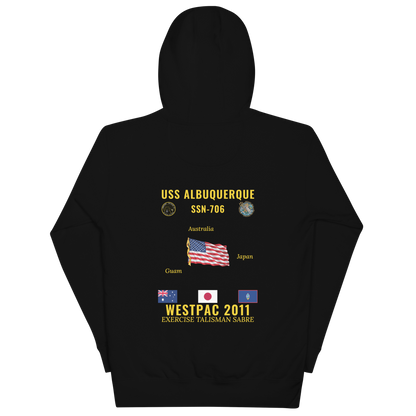 USS Albuquerque (SSN-706) 2011 WestPac Cruise Hoodie