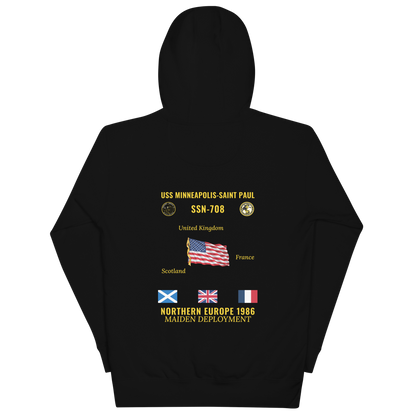 USS Minneapolis-Saint Paul (SSN-708) 1986 Northern Europe Cruise Hoodie