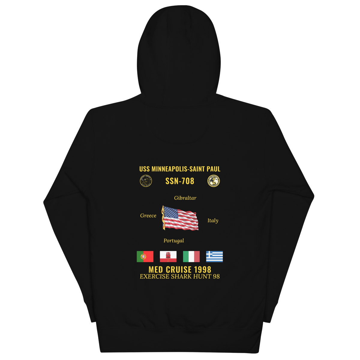 USS Minneapolis-Saint Paul (SSN-708) 1998 Med Cruise Hoodie