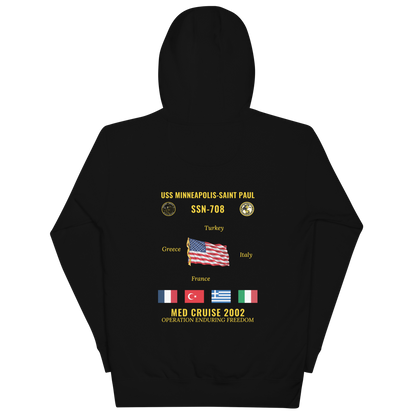 USS Minneapolis-Saint Paul (SSN-708) 2002 Med Cruise Hoodie
