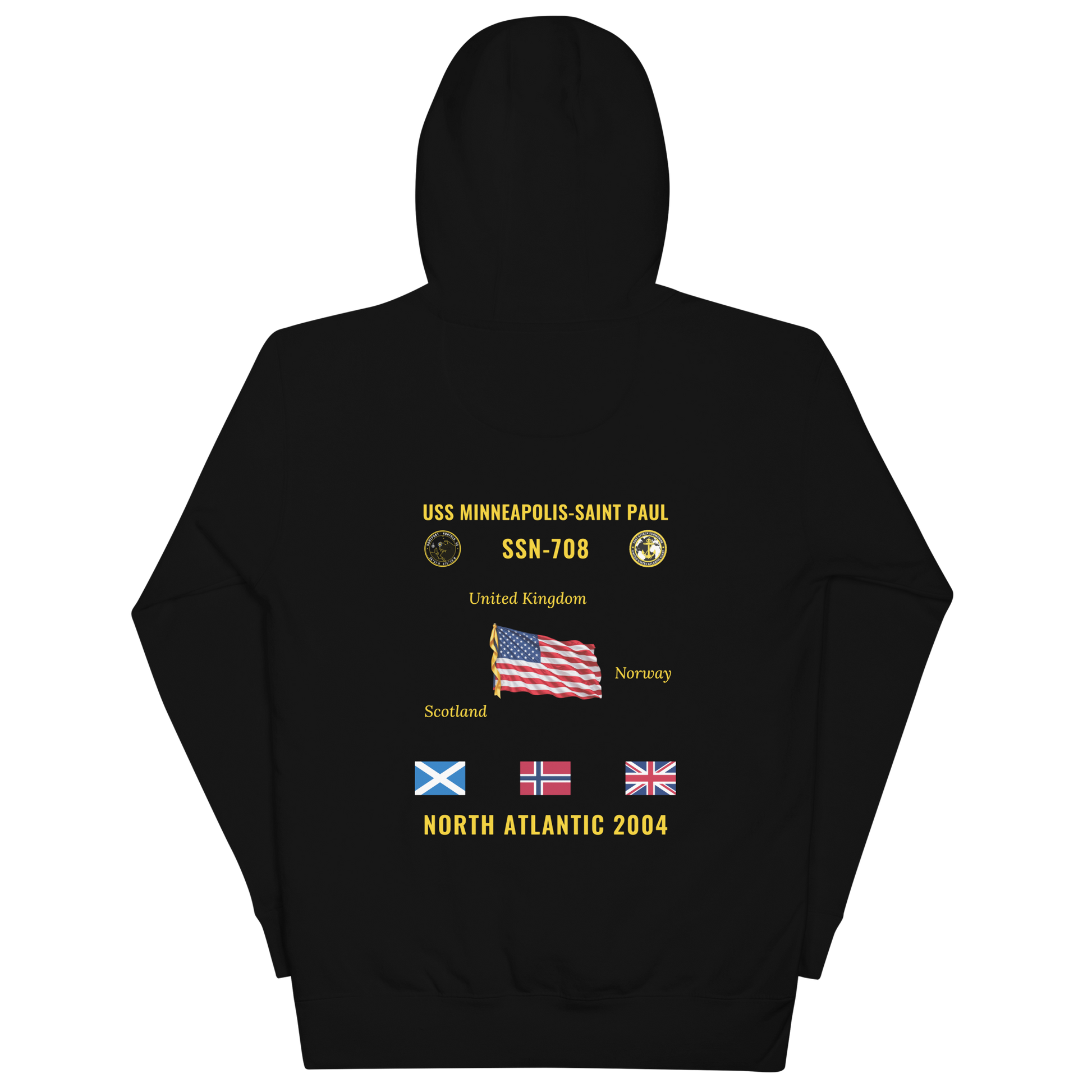 USS Minneapolis-Saint Paul (SSN-708) 2004 North Atlantic Cruise Hoodie
