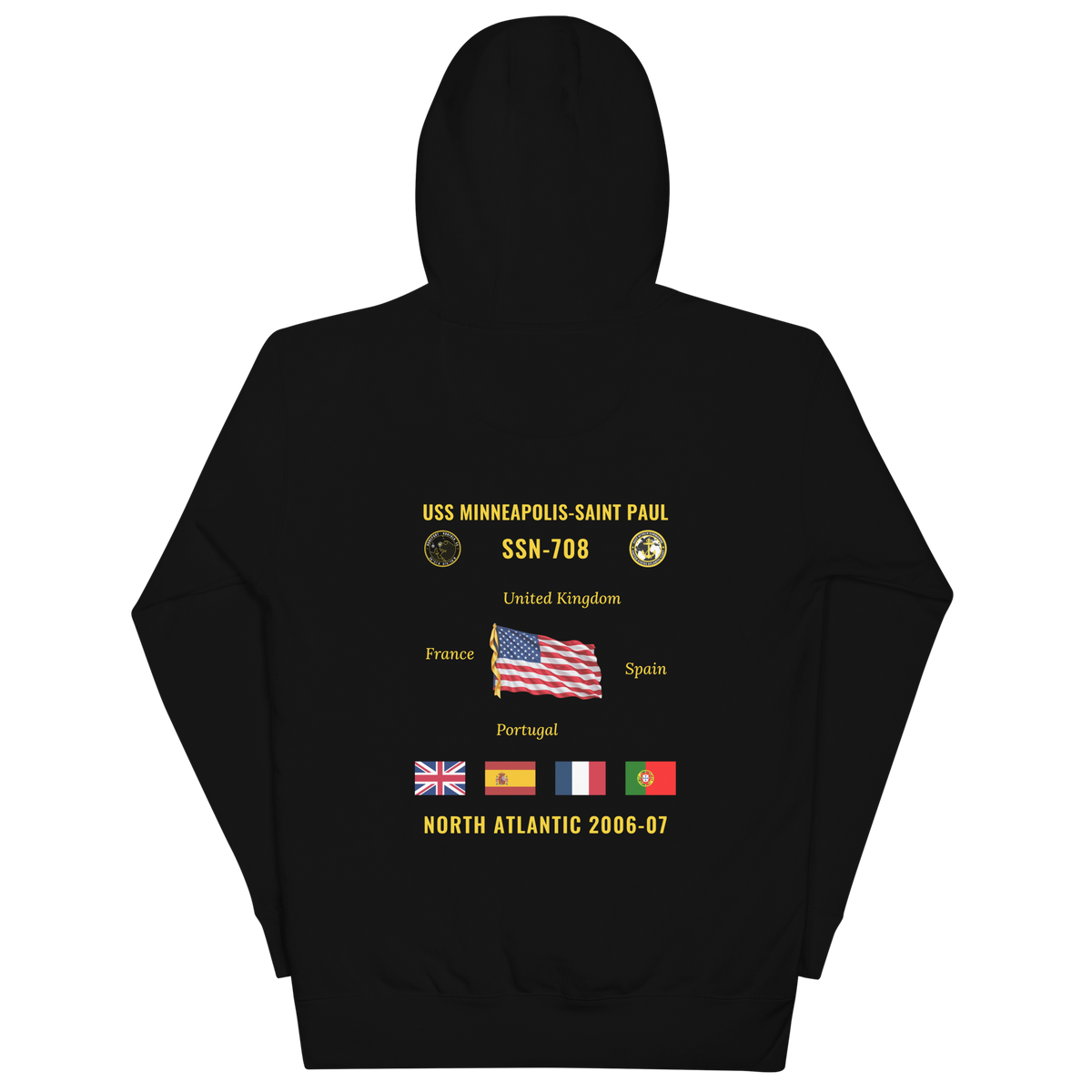 USS Minneapolis-Saint Paul (SSN-708) 2006-07 North Atlantic Cruise Hoodie