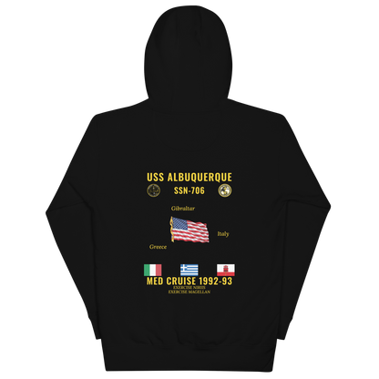 USS Albuquerque (SSN-706) 1992-93 Med Cruise Hoodie