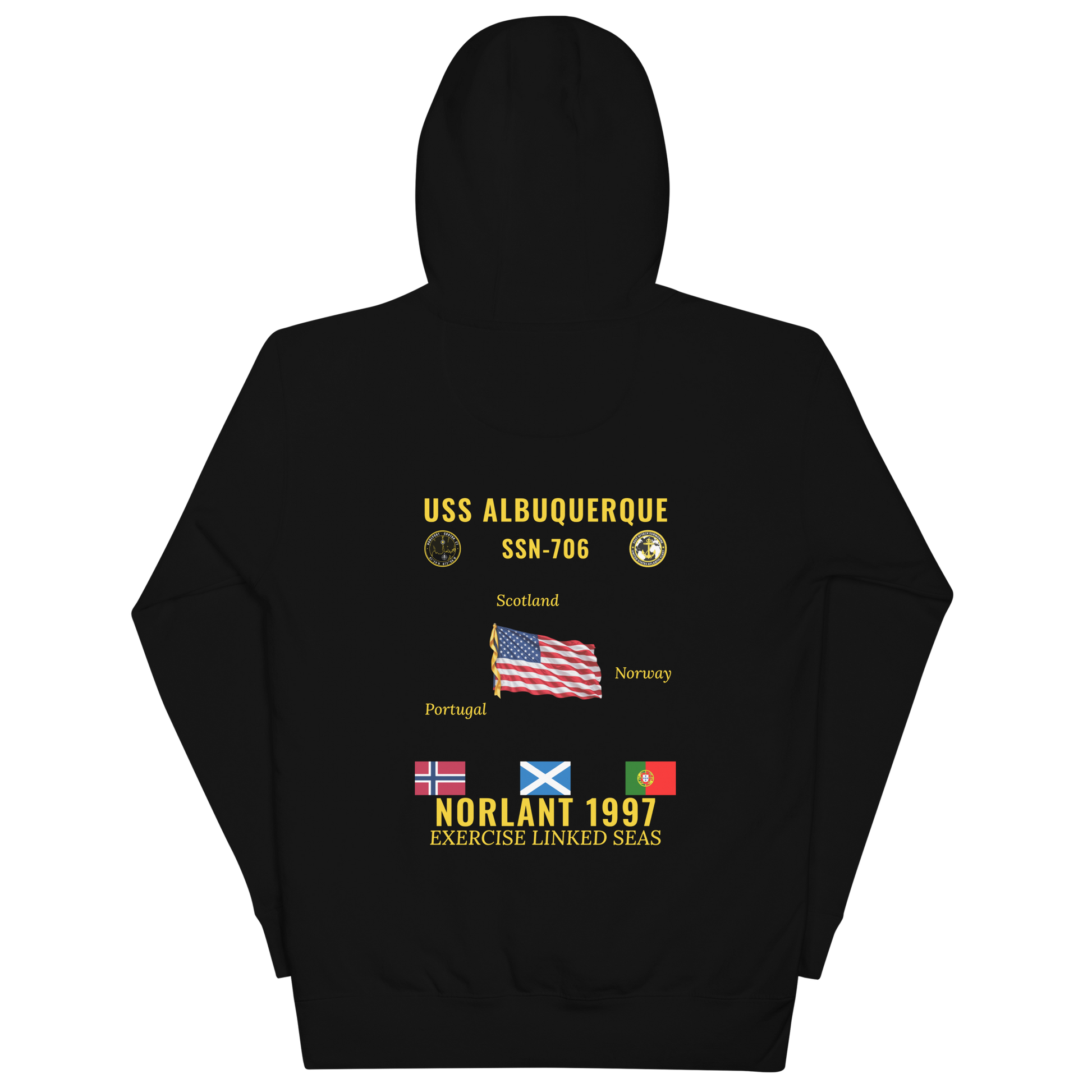 USS Albuquerque (SSN-706) 1997 NORLANT Cruise Hoodie