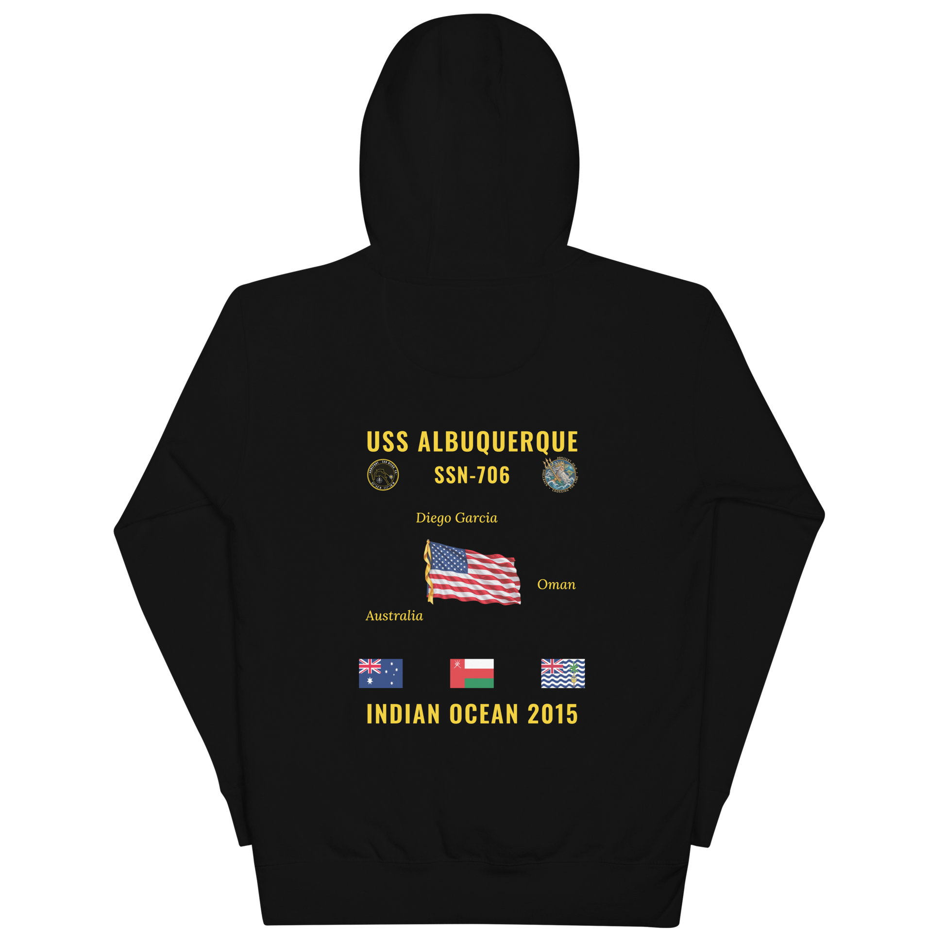 USS Albuquerque (SSN-706) 2015 Indian Ocean Cruise Hoodie