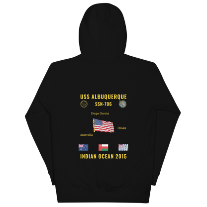 USS Albuquerque (SSN-706) 2015 Indian Ocean Cruise Hoodie