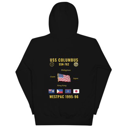 USS Columbus (SSN-762) 1995-96 WestPac Cruise Hoodie