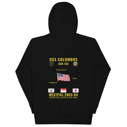 USS Columbus (SSN-762) 2003-04 WestPac Cruise Hoodie