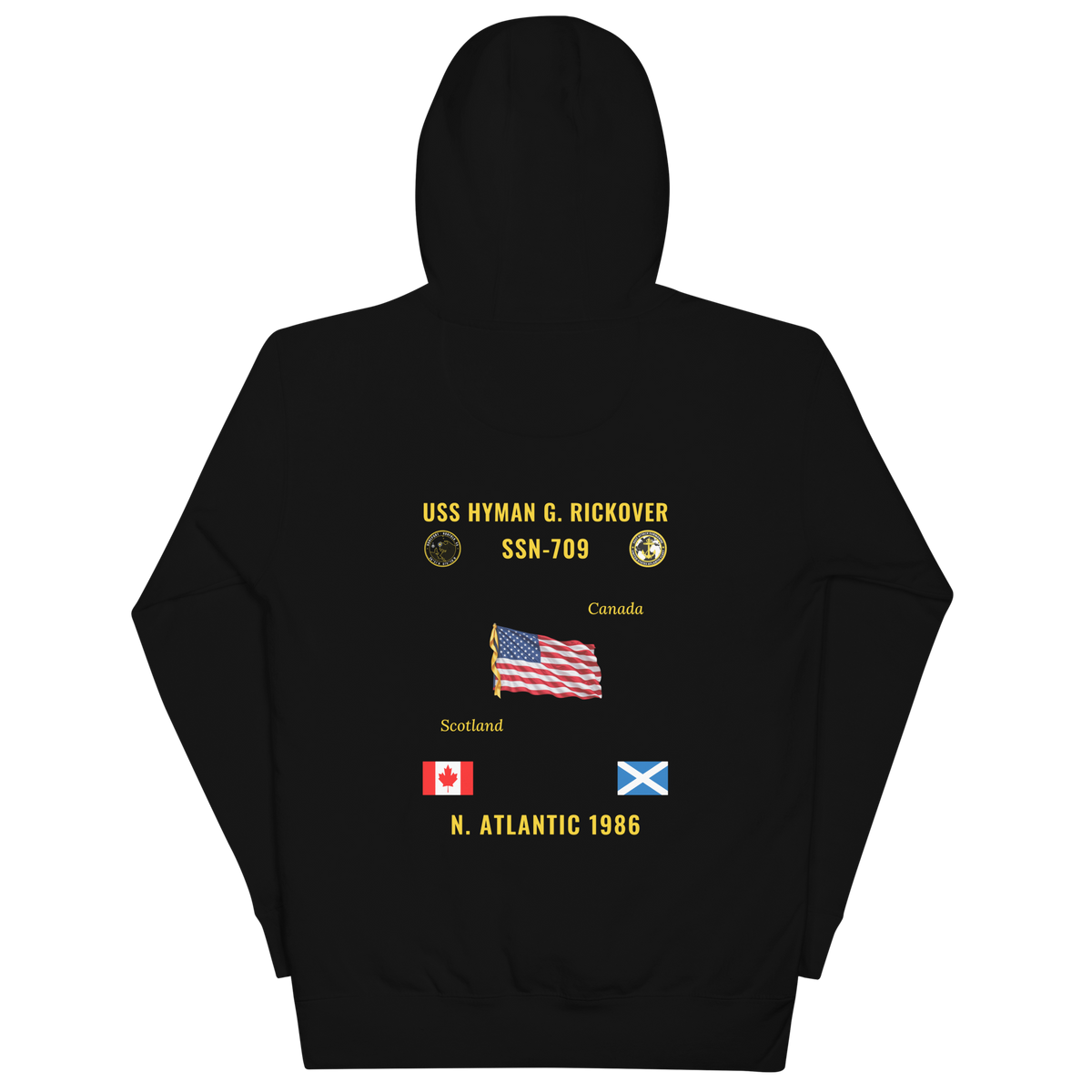 USS Hyman G. Rickover (SSN-709) 1986 N. Atlantic Cruise Hoodie