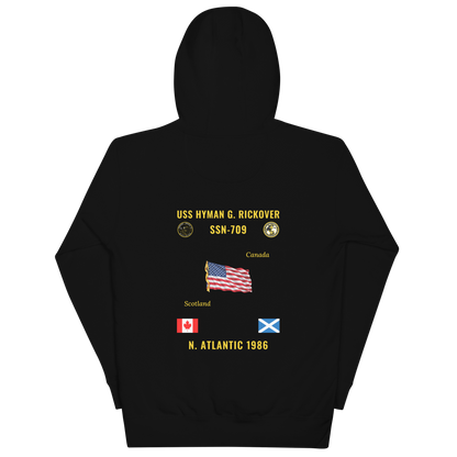 USS Hyman G. Rickover (SSN-709) 1986 N. Atlantic Cruise Hoodie
