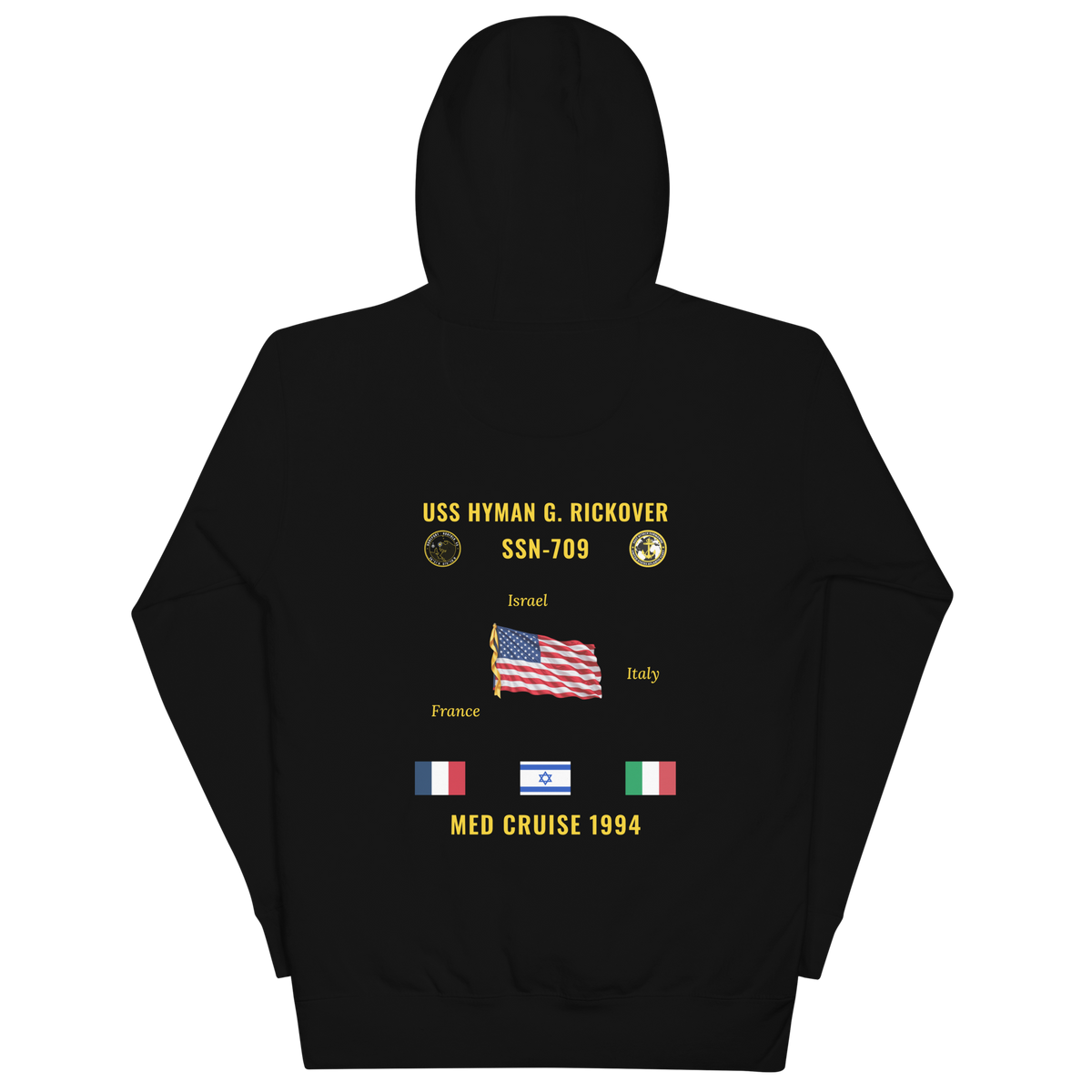 USS Hyman G. Rickover (SSN-709) 1994 Med Cruise Hoodie