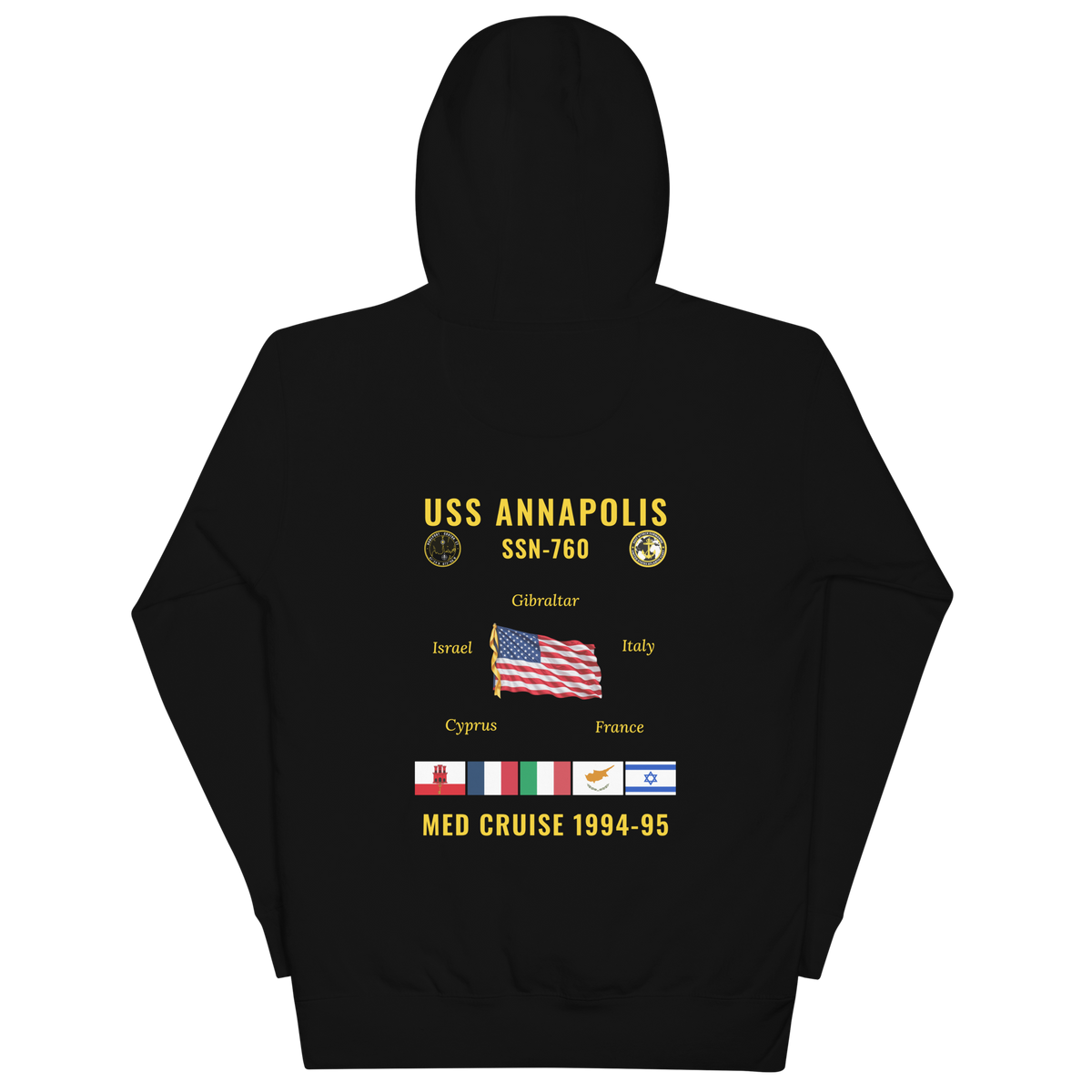 USS Annapolis (SSN-760) 1994-95 Med Cruise Hoodie