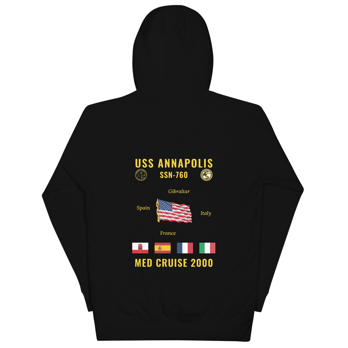 USS Annapolis (SSN-760) 2000 Med Cruise Hoodie