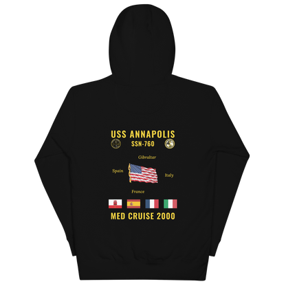 USS Annapolis (SSN-760) 2000 Med Cruise Hoodie
