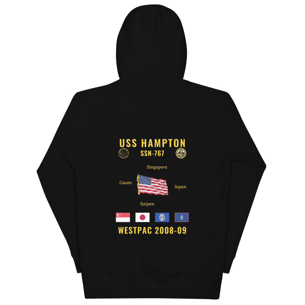 USS Hampton (SSN-767) 2008-09 WestPac Cruise Hoodie
