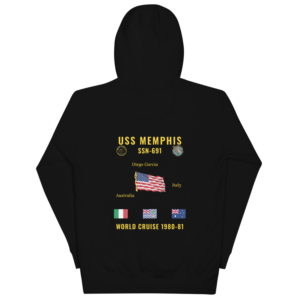 USS Memphis (SSN-691) 1980-81 World Cruise Hoodie