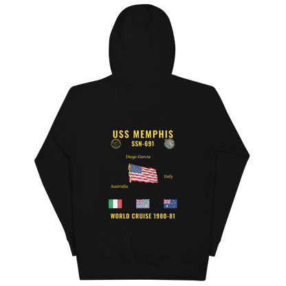 USS Memphis (SSN-691) 1980-81 World Cruise Hoodie