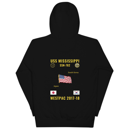 USS Mississippi (SSN-782) 2017-18 WestPac Cruise Hoodie