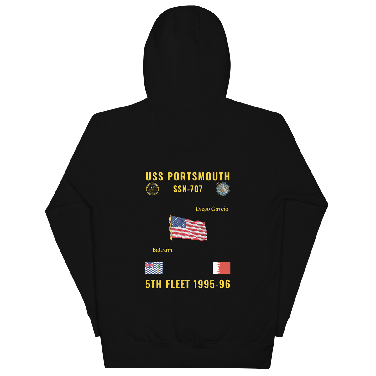 USS Portsmouth (SSN-707) 1995-96 5th Fleet Cruise Hoodie