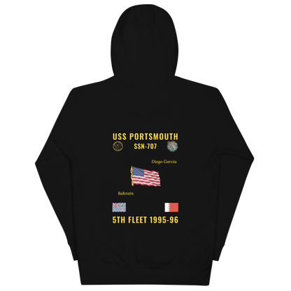 USS Portsmouth (SSN-707) 1995-96 5th Fleet Cruise Hoodie