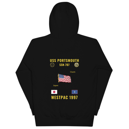USS Portsmouth (SSN-707) 1997 WestPac Cruise Hoodie