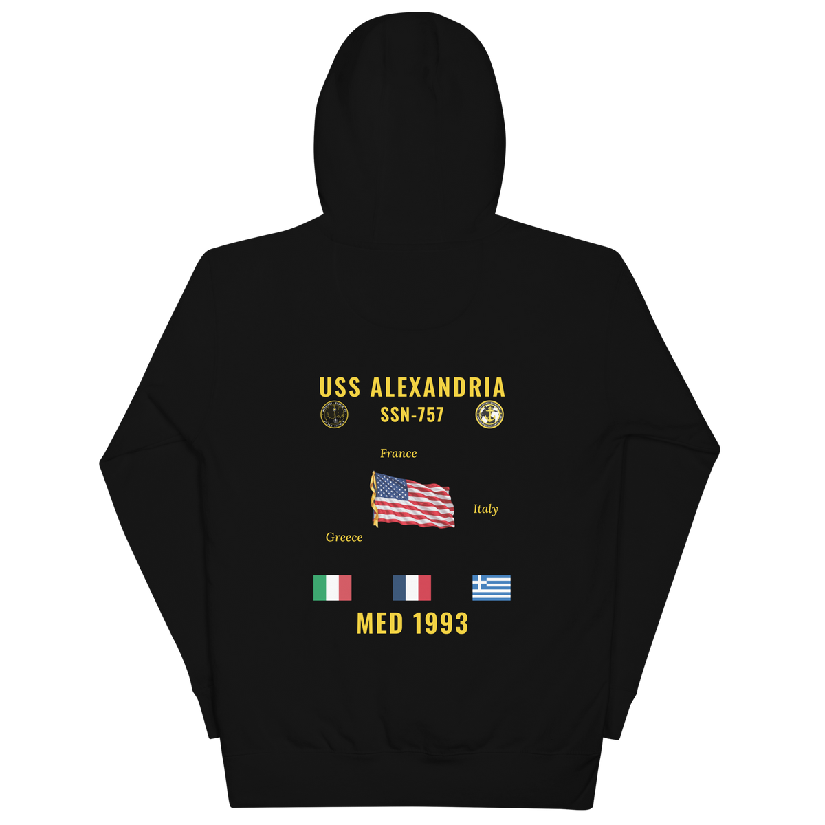USS Alexandria (SSN-757) 1993 Med Cruise Hoodie