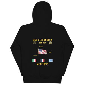USS Alexandria (SSN-757) 1993 Med Cruise Hoodie