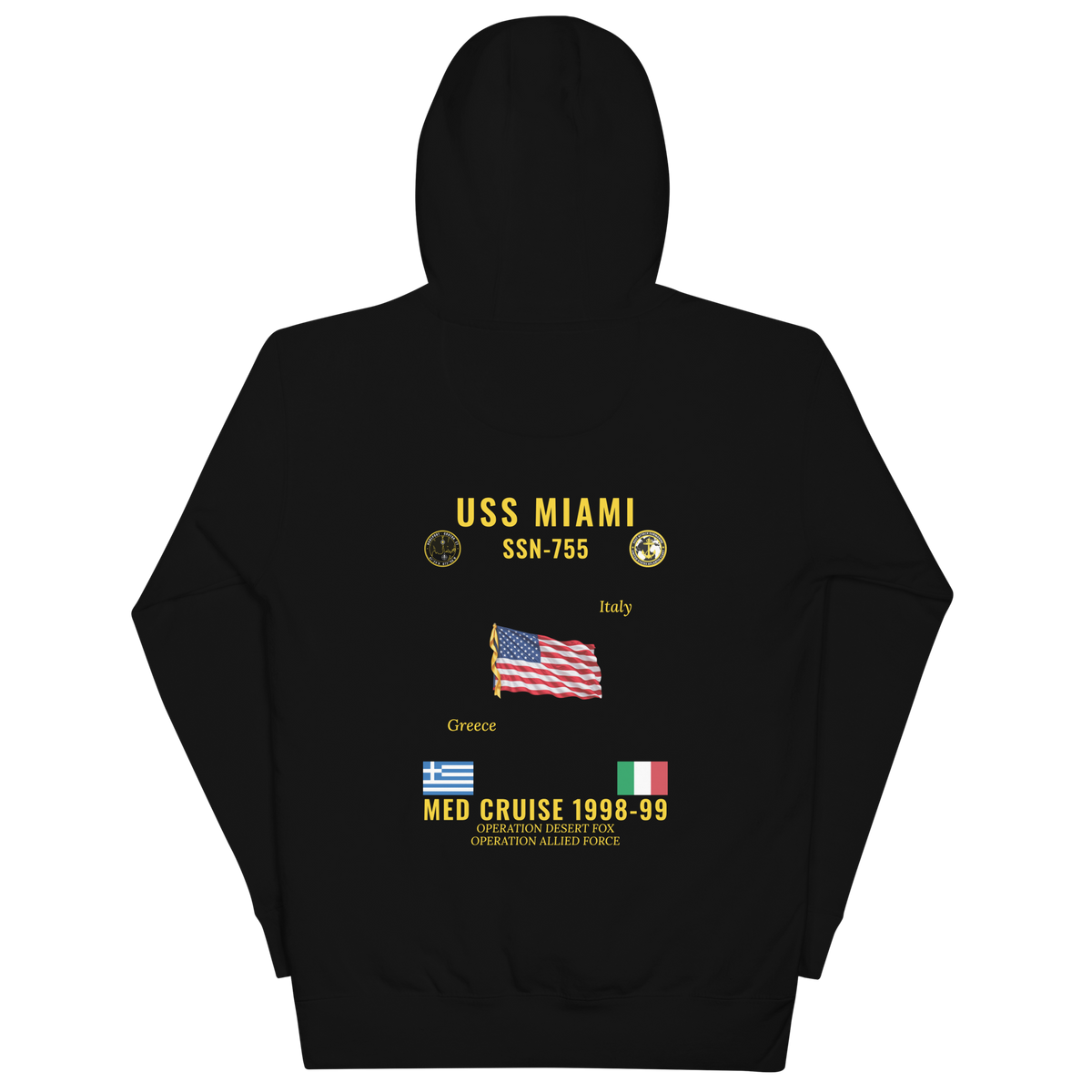 USS Miami (SSN-755) 1998-99 Med Cruise Hoodie