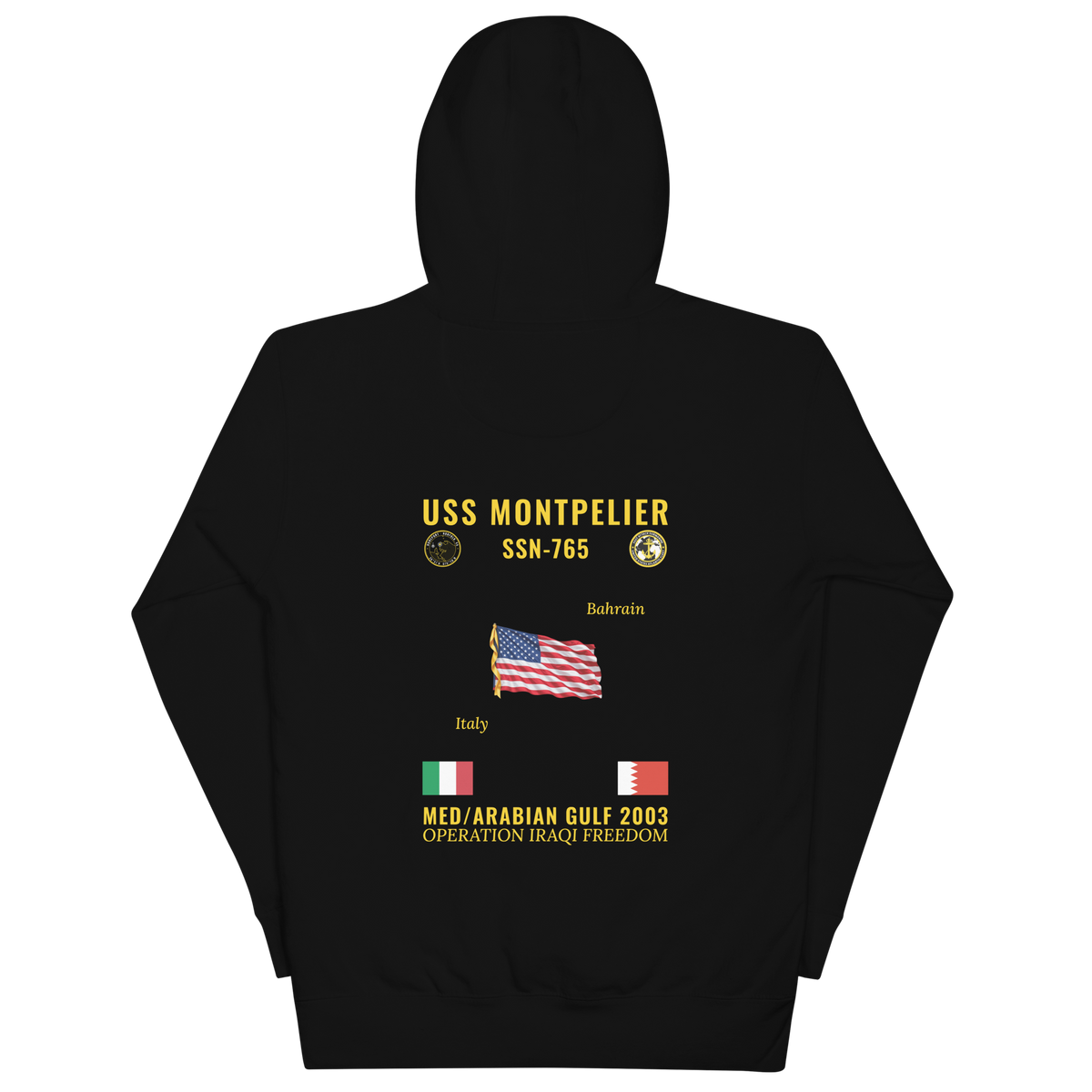 USS Montpelier (SSN-765) 2003 Med/Arabian Gulf Cruise Hoodie