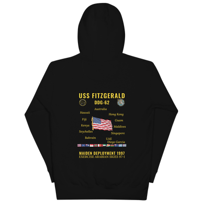 USS Fitzgerald (DDG-62) 1997 Maiden Deployment Cruise Hoodie