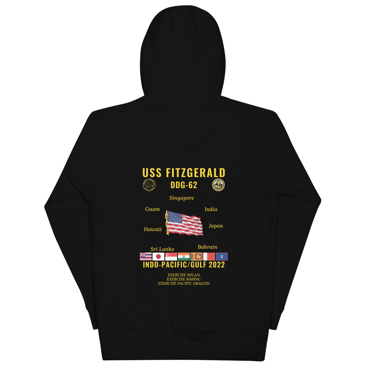 USS Fitzgerald (DDG-62) 2022 Indo-pacific/Gulf Cruise Hoodie