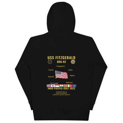 USS Fitzgerald (DDG-62) 2022 Indo-pacific/Gulf Cruise Hoodie