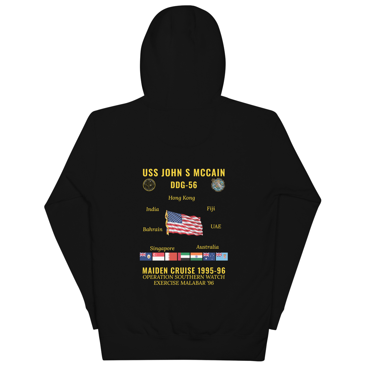 USS John S McCain (DDG-56) 1995-96 Maiden Cruise Hoodie