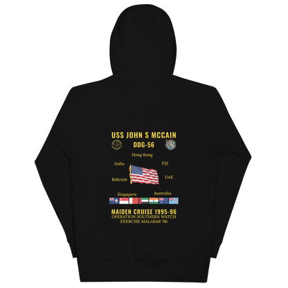 USS John S McCain (DDG-56) 1995-96 Maiden Cruise Hoodie