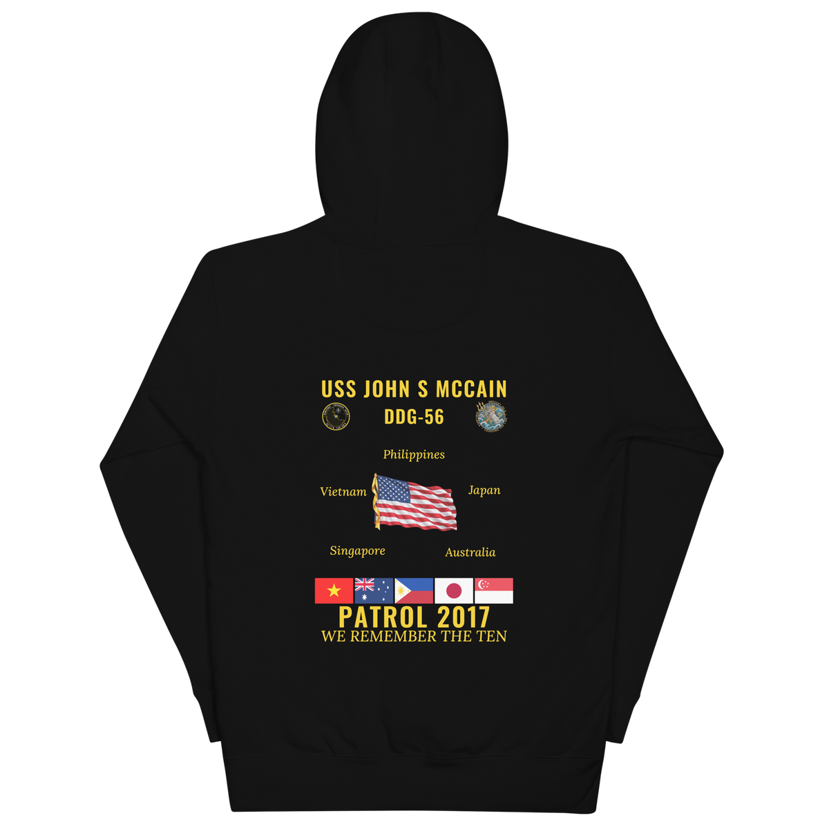 USS John S McCain (DDG-56) 2017 Patrol Cruise Hoodie