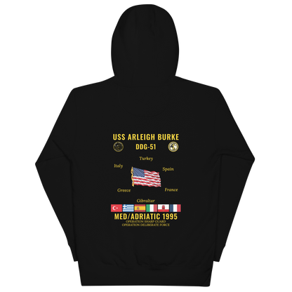 USS Arleigh Burke (DDG-51) 1995 Med/Adriatic Cruise Hoodie