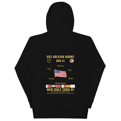 USS Arleigh Burke (DDG-51) 2000-01 Med/Gulf Cruise Hoodie