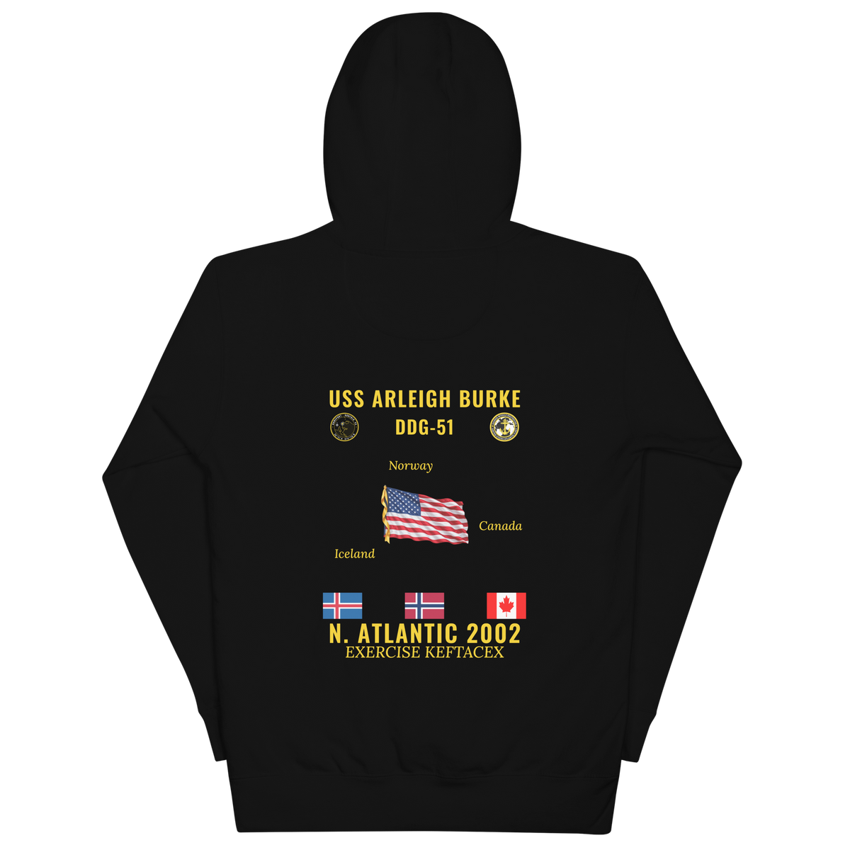 USS Arleigh Burke (DDG-51) 2002 N. Atlantic Cruise Hoodie