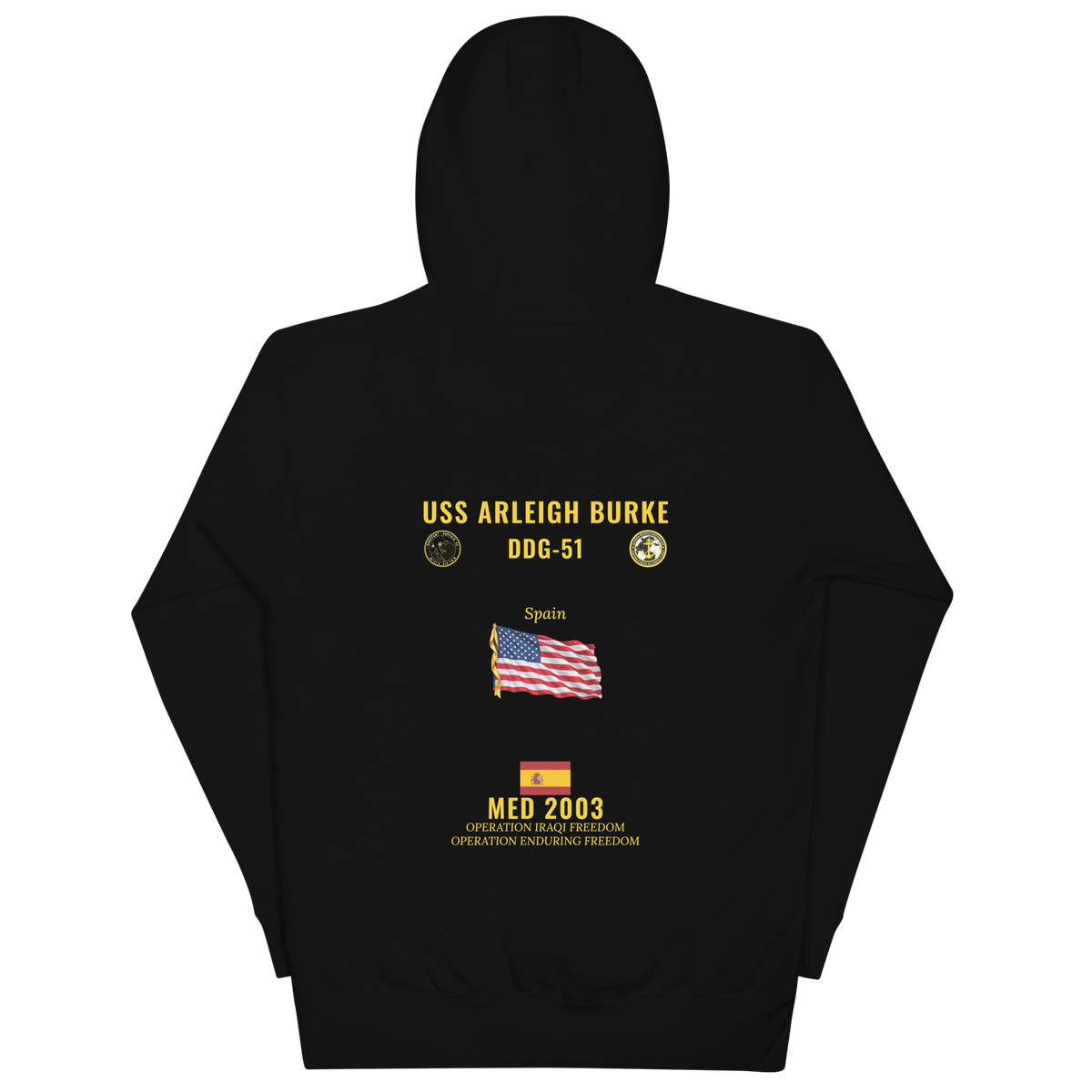 USS Arleigh Burke (DDG-51) 2003 Med Cruise Hoodie