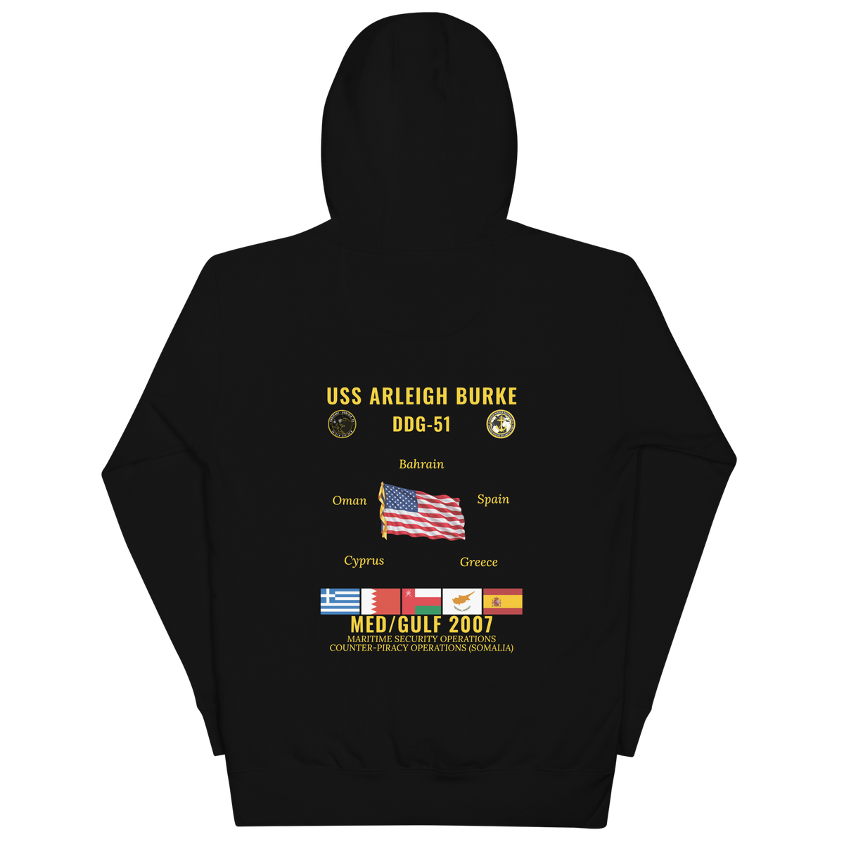 USS Arleigh Burke (DDG-51) 2007 Med/Gulf Cruise Hoodie