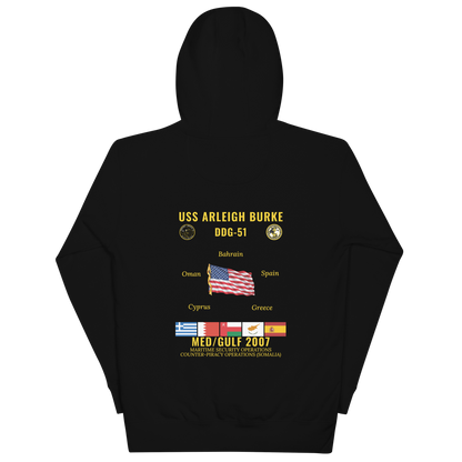 USS Arleigh Burke (DDG-51) 2007 Med/Gulf Cruise Hoodie