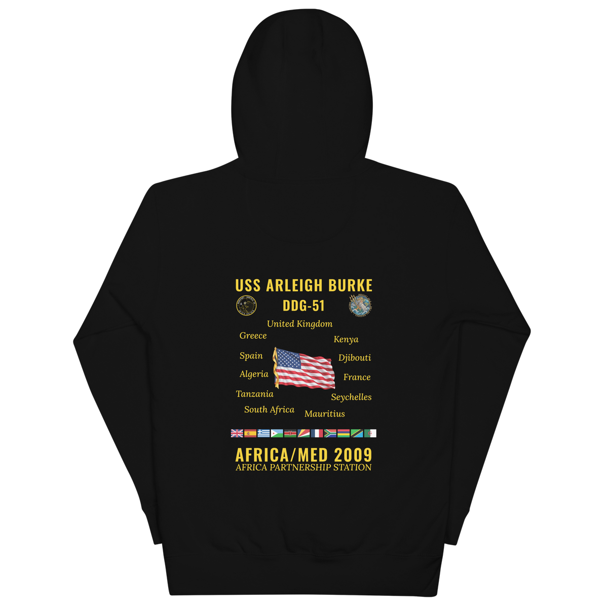 USS Arleigh Burke (DDG-51) 2009 Africa/Med Cruise Hoodie