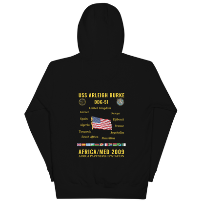 USS Arleigh Burke (DDG-51) 2009 Africa/Med Cruise Hoodie