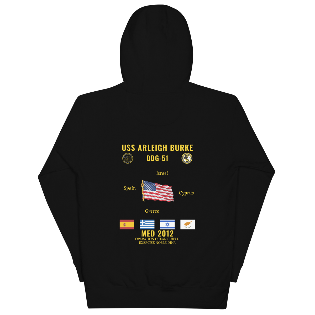 USS Arleigh Burke (DDG-51) 2012 Med Cruise Hoodie