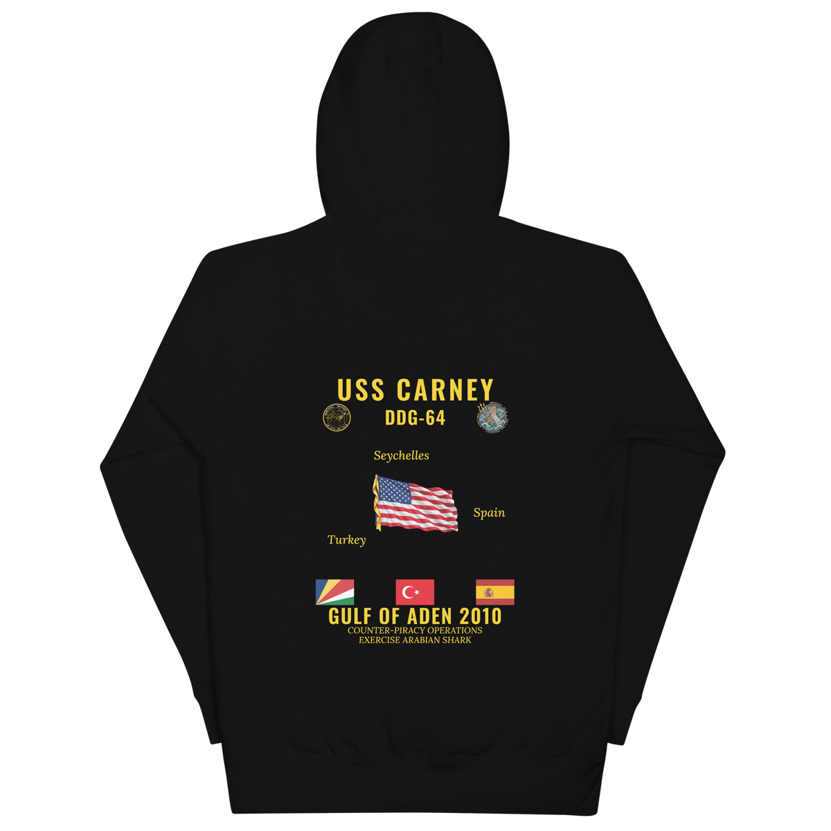 USS Carney (DDG-64) 2010 Gulf Of Aden Cruise Hoodie