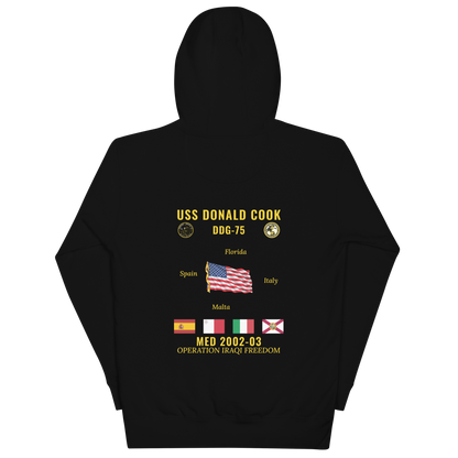 USS Donald Cook (DDG-75) 2002-03 Med Cruise Hoodie