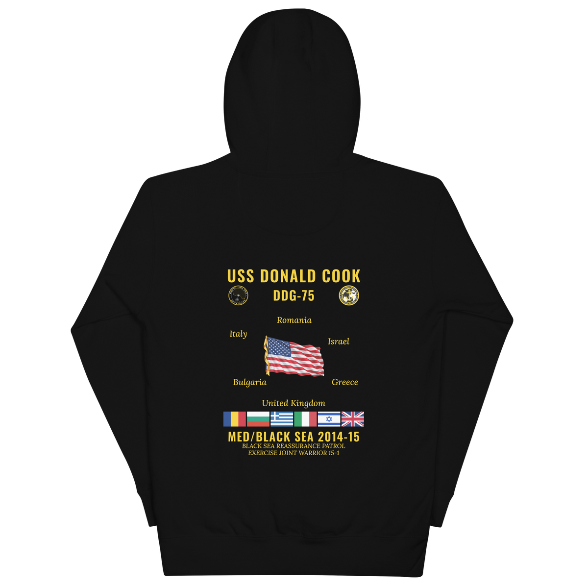 USS Donald Cook (DDG-75) 2014-15 Med/Black Sea Cruise Hoodie