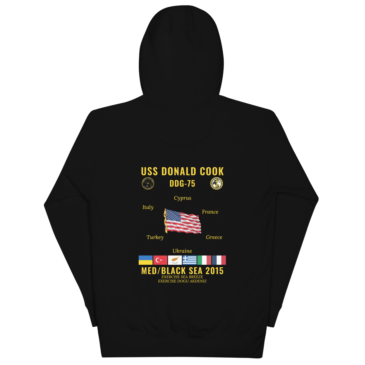 USS Donald Cook (DDG-75) 2015 Med/Black Sea Cruise Hoodie